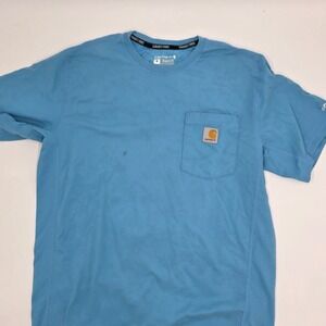 Carhartt Force Relaxed Fit Mens T Shirt Short Sleeve Blue Medium Pocket